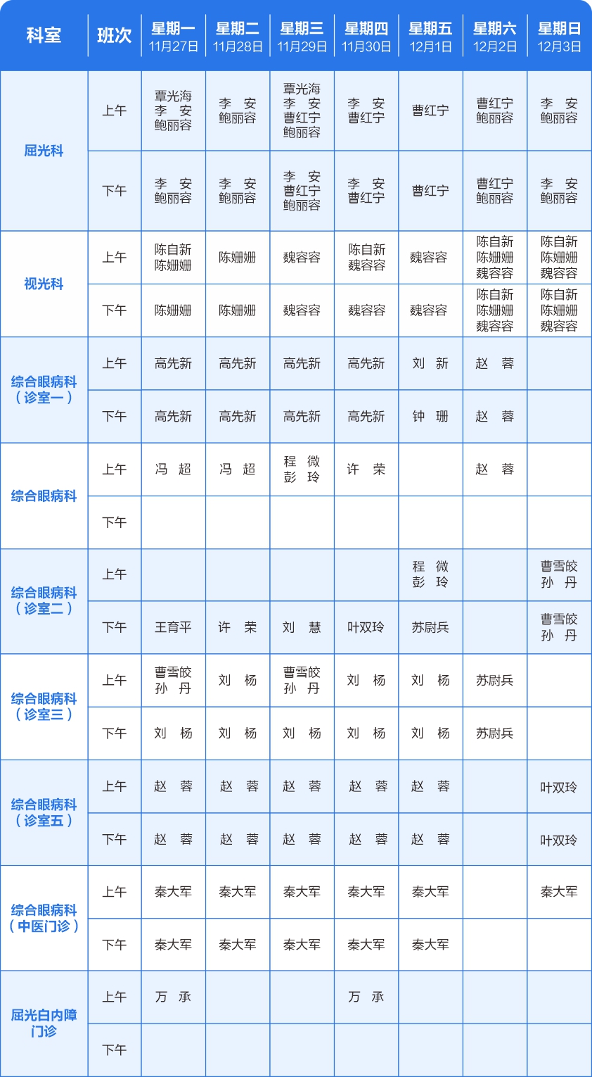医生排班表.2023.11.27(1)